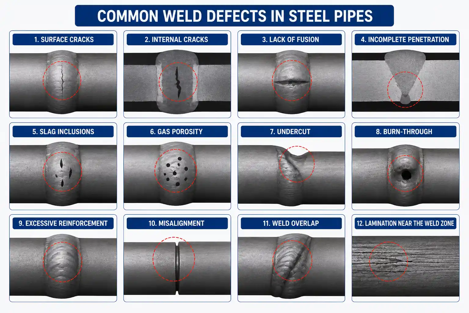 Common weld defects in steel pipes Common weld defects in steel pipes